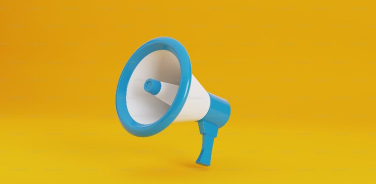 Megaphone on a yellow background